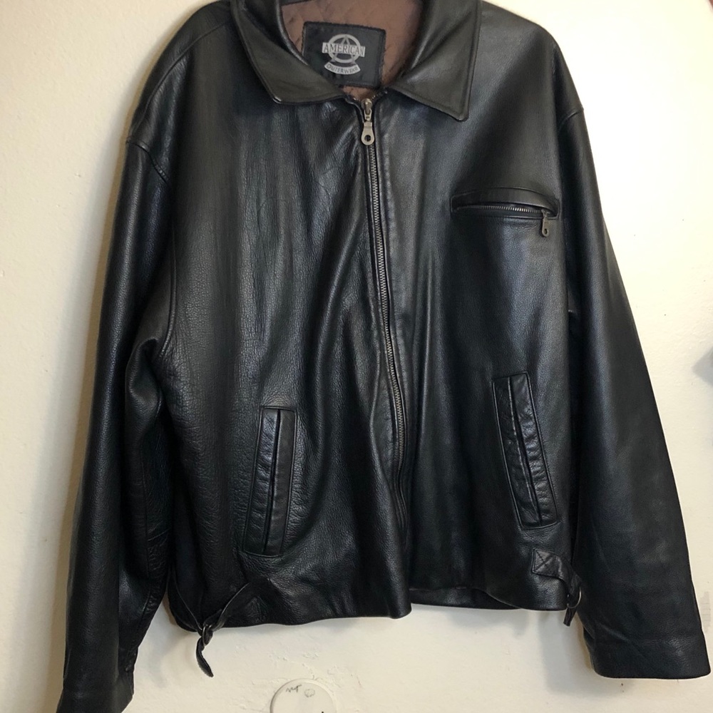 American Outwear brown leather jacket Size XL Men